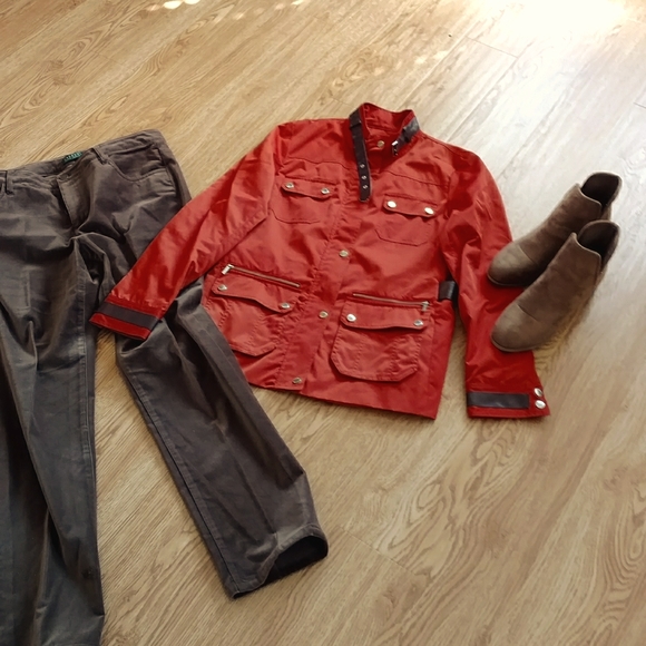 Calvin Klein Rain Coat - Jacket - Burnt Orange - Windbreaker - Medium - Picture 3 of 16